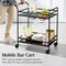Best Choice Products 2-Tier Rolling Bar Cart Indoor/Outdoor w/ Storage Shelves, Wine Rack, Lockable Wheels